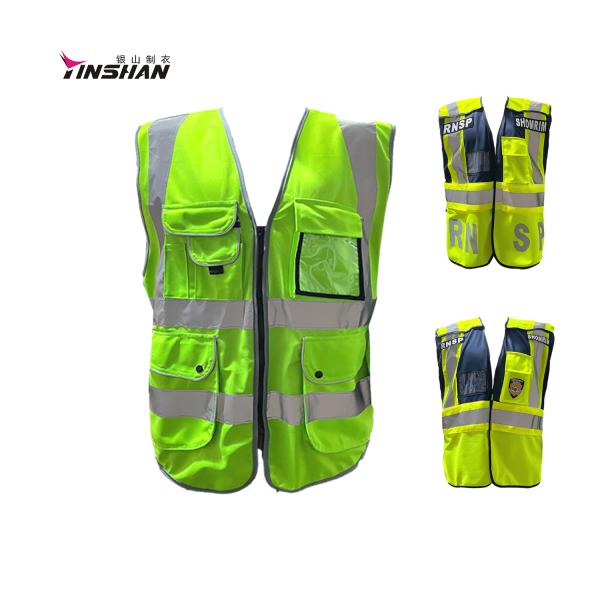 Custom Logo High Visibility Safety Vest for Construction Workers Roadway Safety Vest