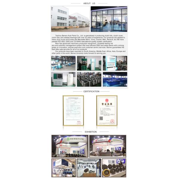 1878 000 300 Heavy Truck Clutch Disc Kit 350mm 225mm Pressure Plate Disc