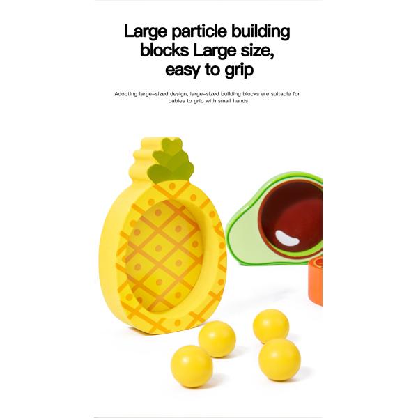 Wholesale Fruit Color Matching Bead Game Wooden Kitchen Toy Pretend Play Toy Early Educational Toys