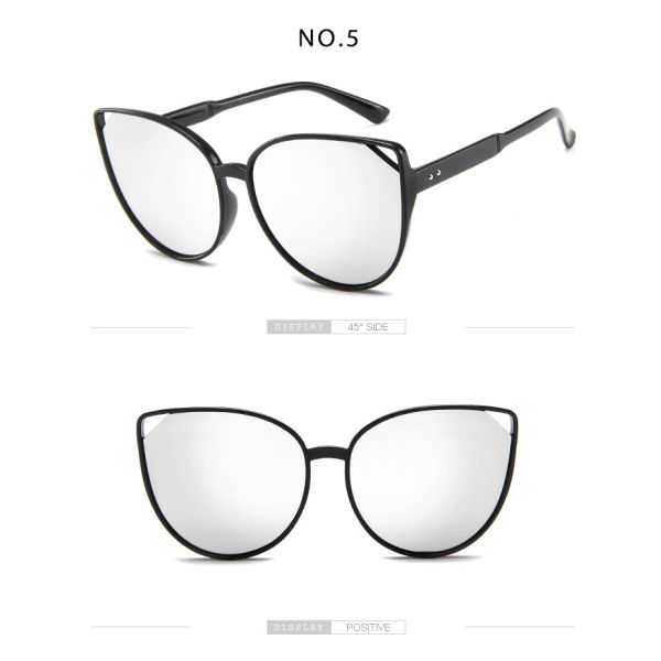 Female Silver Pink Lens Sunglasses Round Rose Gold Frame Retro Color Mirror Lens Glasses