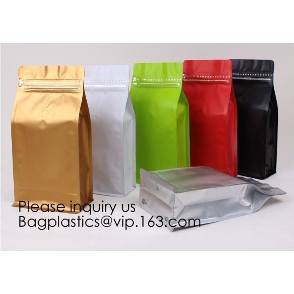 Biodegradable Stand Up Pouch With Zipper For Apparel,Custom printed flat bottom box pouch 1kg coffee bag with degassing