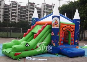 Quality 5in1 commercial grade kids crocodile inflatable combo game with slide for outdoor used wholesale