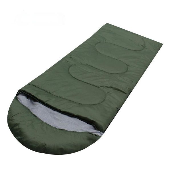 Outdoor Camping Hiking Envelope Sleeping Bag Army Green Waterproof Lightweight For Adults