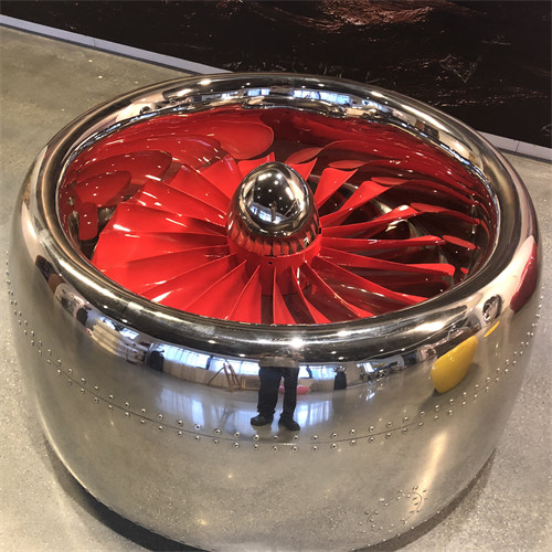 Cheap Engine Modeling Sculpture Furniture Art Mirror Surface Round Stainless Steel Table for sale