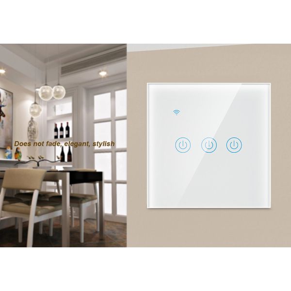 WiFi RF433 3 Gang Touch Switch 10A Three Gang Smart Light Switch