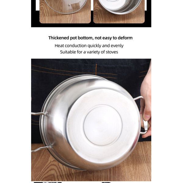 Hot Sale Kitchenware 3pcs Cookware Set Round Nonstick Stainless 410 Soup Pot Cooking Pot Set Custom Pots And Pans