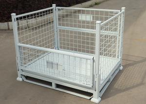 China Stackable White Stillage Steel Pallet Cage For Gas Bottle Logistics on sale