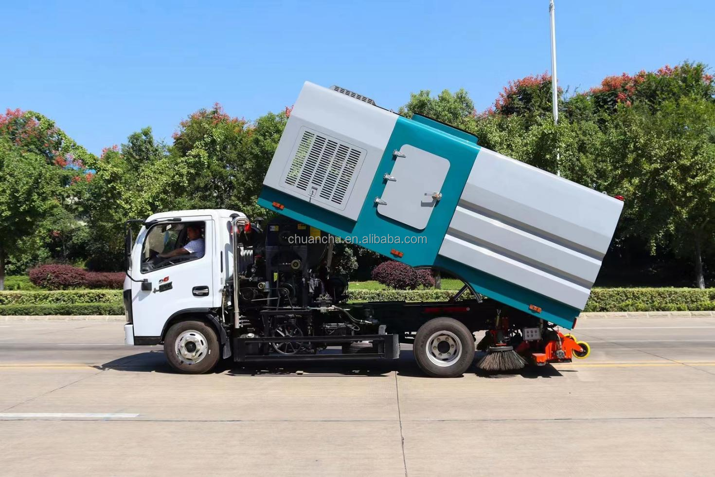 Perfect Urban Street Cleaning Sanitation Custom's Requirement Pure Electric Tailor-Made 4x2 Dongfeng Vacuum Sweeper Truck