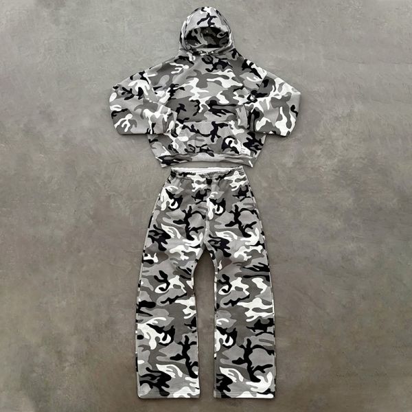 Custom Tracksuit Hoodie Set Full Allover Print Baggy Track Sets Sweat Suits Jogging Sweatpants and Hoodie Sets OEM Manufacturers