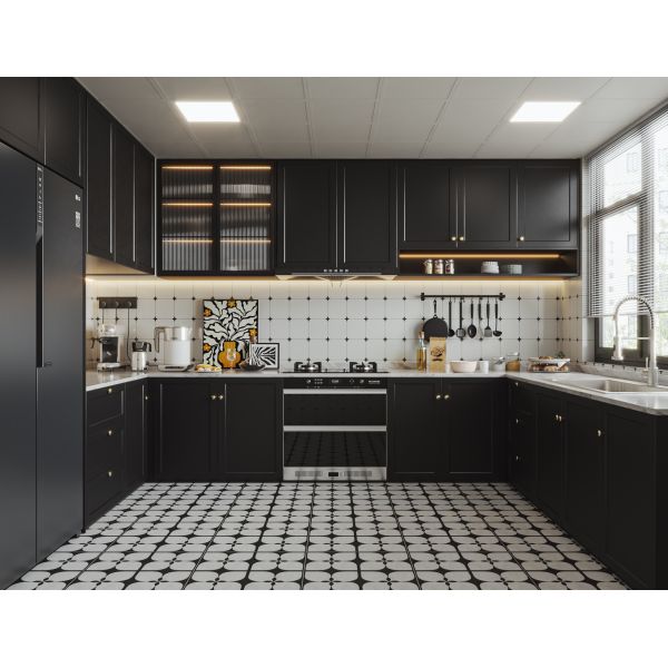 Modern kitchen cabinet with countertop detail