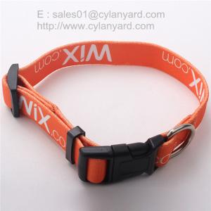 China Imprint Polyester Adjustable Dog Collars, China pet supply factory on sale