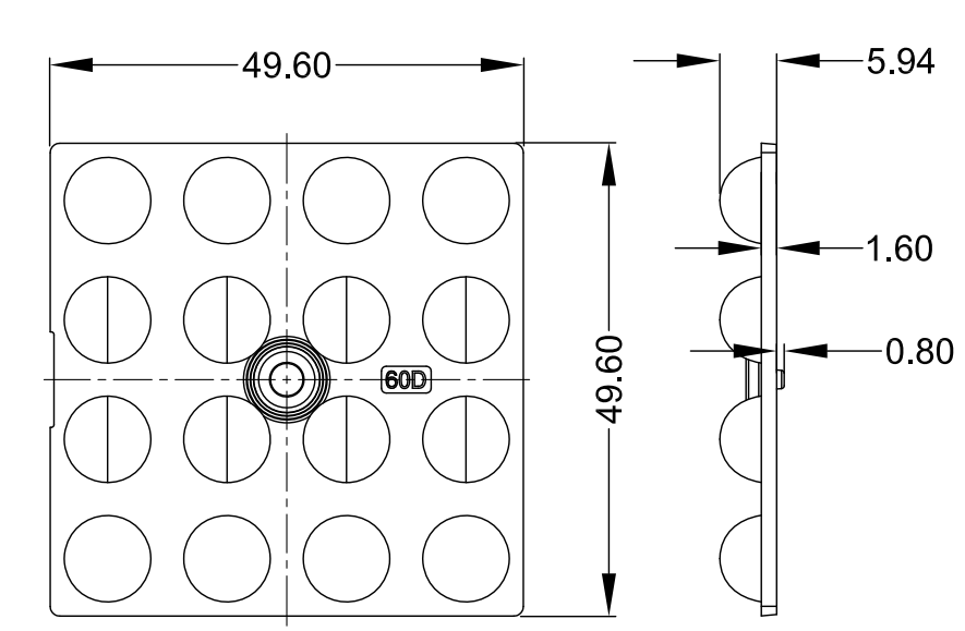 Transparent SMD3030 Micro Array Lens , Optical grade PC Flood Light Lens Array