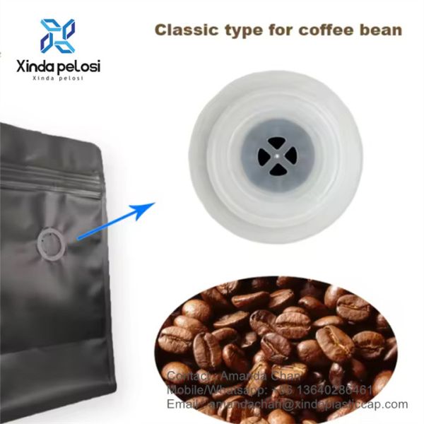 Plastic One Way Vent Coffee Bean Bag Degassing Valve For Bagged Food