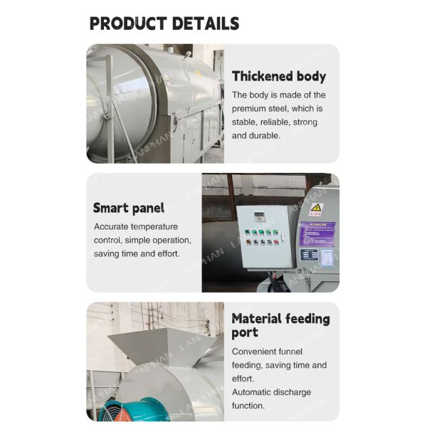 Rotary Drum Dryer Wood Rotary Dryer Sawdust Rotary Drum Drying Equipment Industrial Drum Dryer