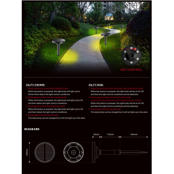 Die Cast Aluminum LED Solar Pathway Lights All In One IP65 Waterproof For Garden