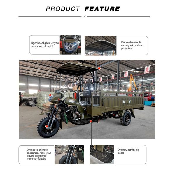 2022 High Popularity Adult Gasoline Motorcycle 250cc Adult Cargo Moto Truck Tricycle