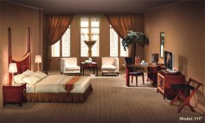 Quality 5 Star Hotel Bedroom Furniture Sets With Oak Solid Wood Legs wholesale