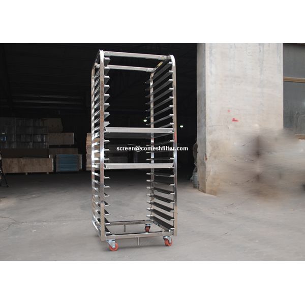 201 Grade FDA 1.5mm Stainless Steel Rack Trolley For Rotary Oven