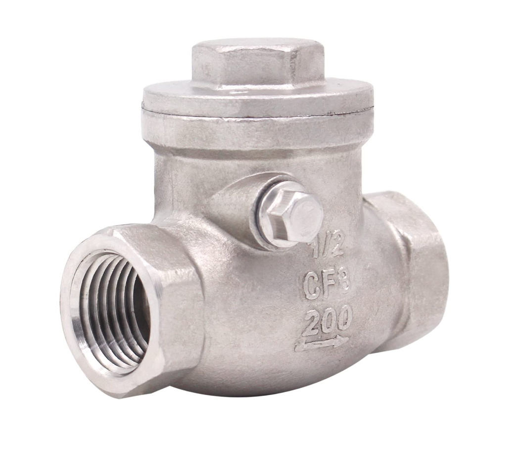 Female Thread 1/2 Inch Swing Check Valve WOG 200 PSI Stainless Steel SS304 CF8M NPT