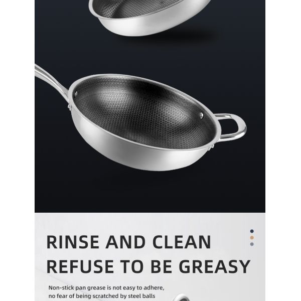 Induction Stovetop Frying Pan Honeycomb Coating Non Stick Stainless Steel
