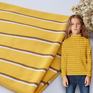 Quality Skin Friendly Double Knit Fabric Striped Cotton Material For Casual Wear wholesale
