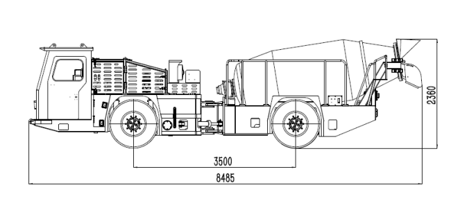 Rotor Type 3 Cubic Meter Underground Concrete Mixer Truck