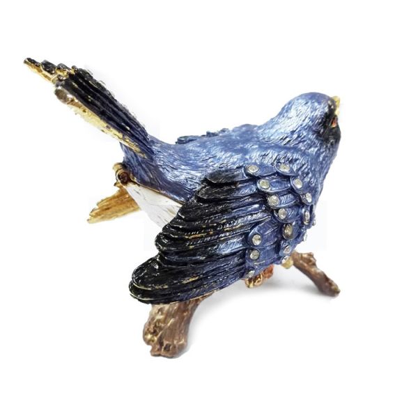 Hot sell bird trinket box alloy animal bird trinket box bird metal trinket box