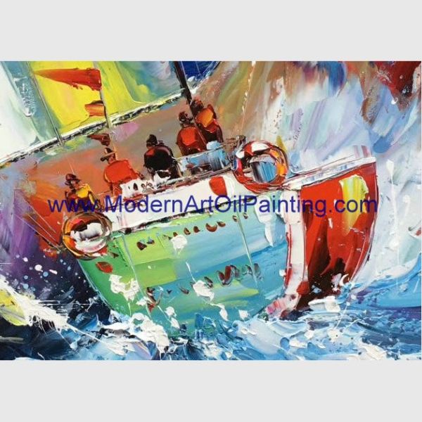 Home Decoration Ship At Sea Oil Painting 40 x 50 Hand Painted