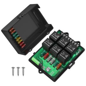 China With  Blade Fuses 6 Way Relays And  ATC/ATO Universal 12V Waterproof Fuse  Relay Box PCB Panel Fuse Relay Block  Lighted on sale