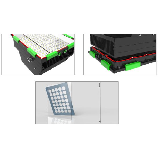 600W Outdoor High Mast LED Flood Light , Football Stadium Lights Tempered Glass Cover