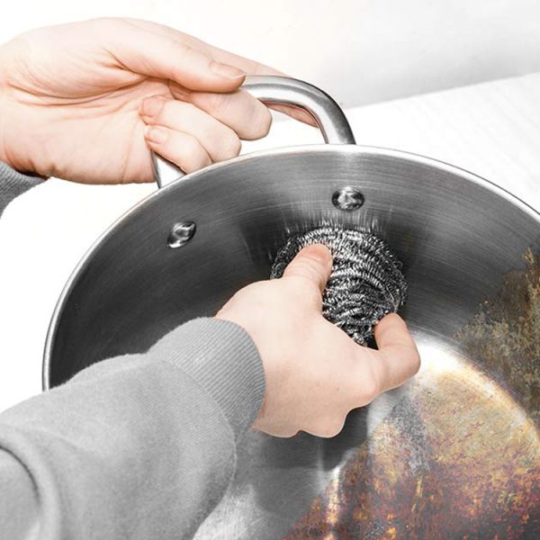 5-6.5cm Kitchen Steel Wool Dish Washing Wire Ss410 Stainless Steel Wire Scourer