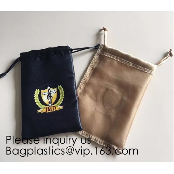 Satin Cosmetic Bag With Printing,Silver Satin Hair Collection Bag,Drawstring bag For Hair Packaging Dust Bag For Shoe