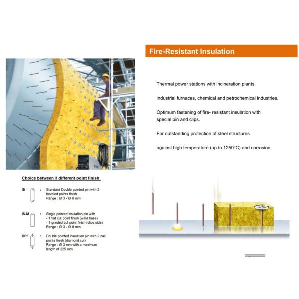 1-1/2 Inch Carbon Steel Cupped Head Insulation Pins With Welding Machine