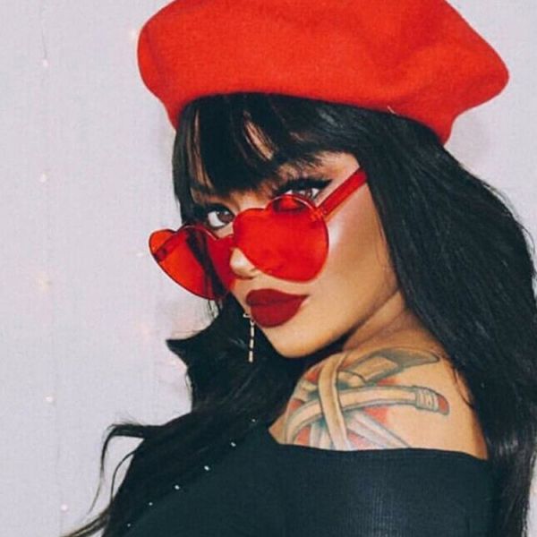 BSCI Love Heart Shaped Sunglasses Clear Jelly Color For Women Lady