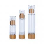 China 30ml 50ml 100ml Bamboo Capped Bottle Cosmetic Jar With Bamboo Lid For Skincare for sale