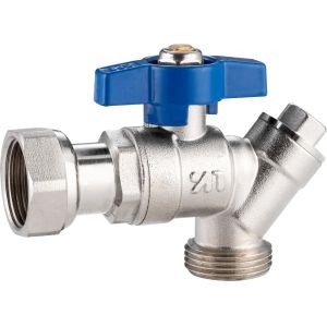 Quality 5302B Gas Stove Strainer Valve Brass Angle Valve DN20 for Return Hot Water with Plastic Pipe Adapter x Flex. Female Nut wholesale