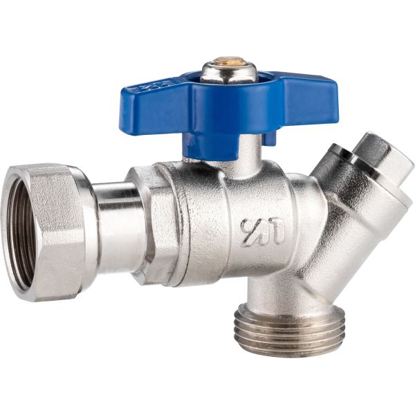 5302B Gas Stove Strainer Valve Brass Angle Valve DN20 for Return Hot Water with Plastic Pipe Adapter x Flex. Female Nut