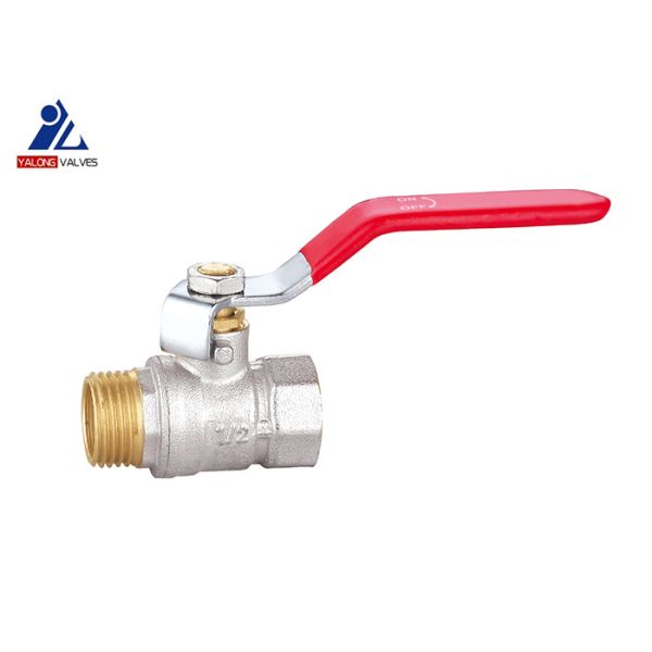 1.6Mpa Manual Brass Ball Valve Iron Lever Red BSP Water