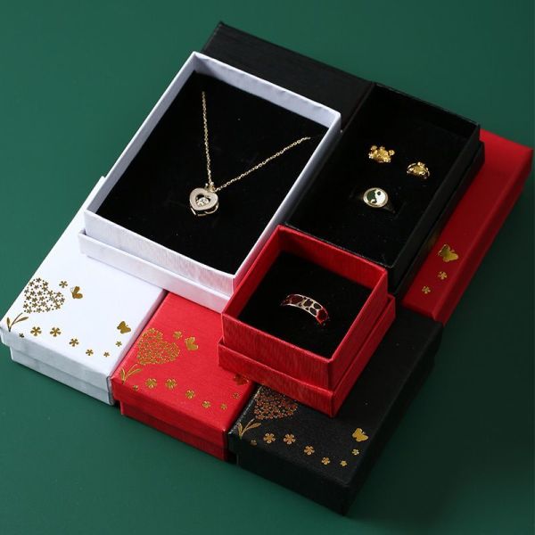 Ring Earrings Gift Boxes Jewellery Display Box With Hot Stamping Cute Design