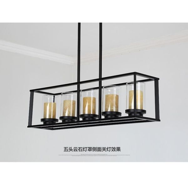 Rectangular Creative LED Lighting , Modern Glass Chandelier 5/6 Lights European Pastoral 120~240V