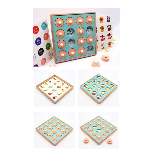 Montessori 3D Unisex Memory Match Puzzle Game Chess Toy