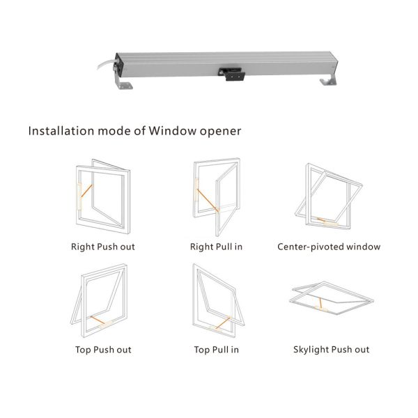 600mm Home Automation Window Opener 0.3A Remote Control Skylight Opener