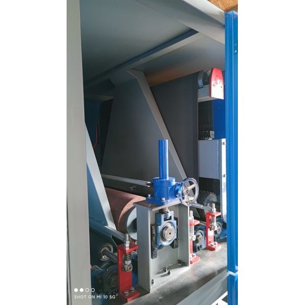 Versatility Metal Wide Belt Sander Double Head For Deburring / Grinding / Finishing