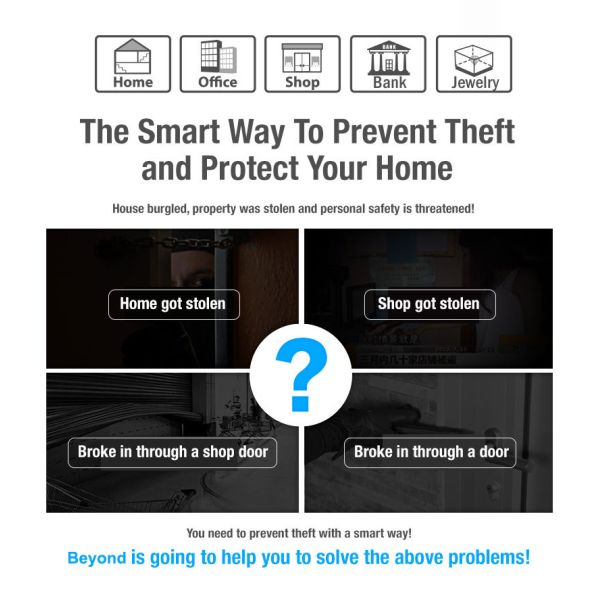 130dB Magnetic Door Window Mini Alarm Chime With Key Button CX88B