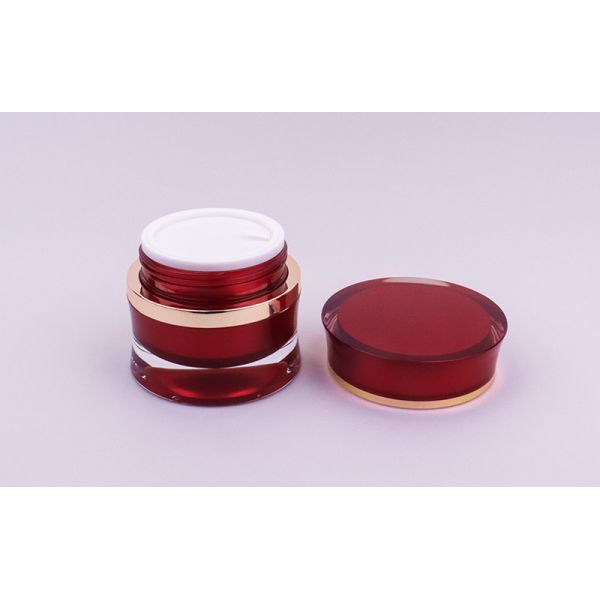 Acrylic Double Wall Cosmetic Jars 30g 50g Empty Plastic Jars With Lids Cosmetic Cream Jar