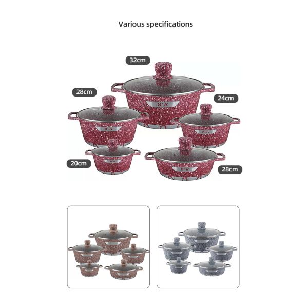 Wholesale 10 Pieces Cooking Pot Set Induction Non Stick Cookware Set Aluminium Kitchen Pot Set