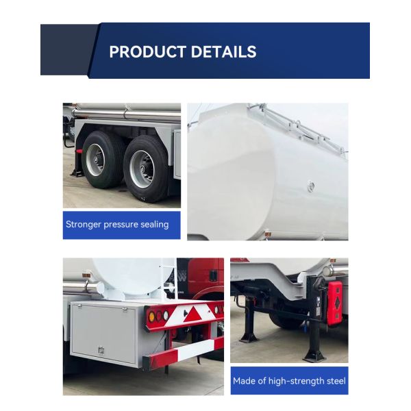 Carbon Steel 245 Chemical Liquid Tank Semi Trailer With 2 Axles 5000L Fuel Tank Trailer