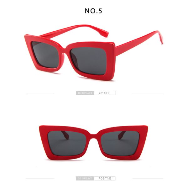 BSCI Trendy Fashion Sunglasses Women Rectangle Frame Clear Mirror Lens Glasses UV400