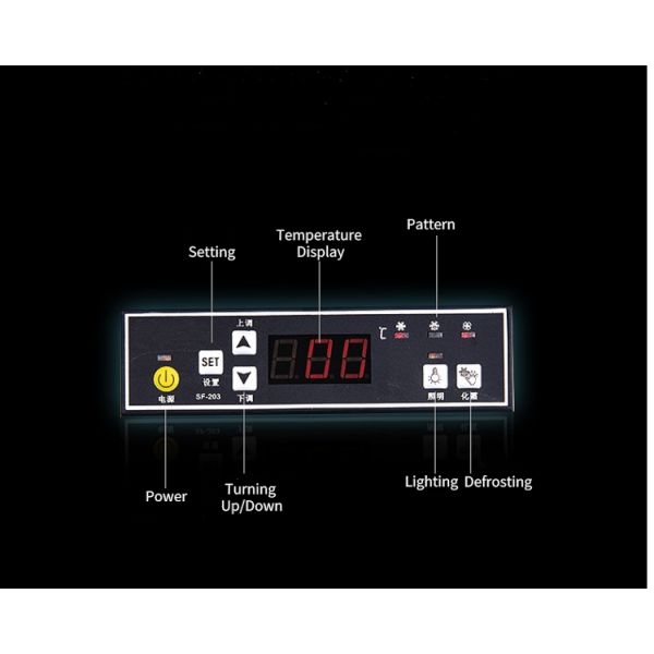 220V-240V Vertical Display Fridge , Multicolor LED Upright Glass Door Chiller