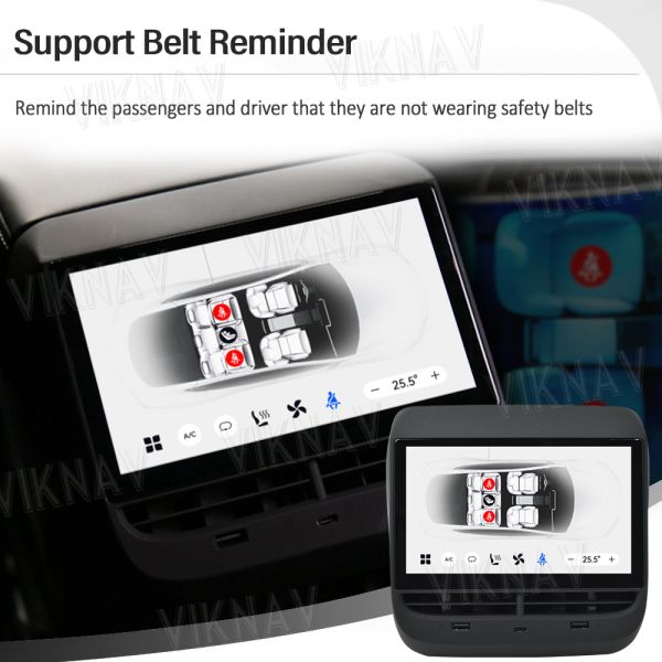 Android 12 Multimedia System For Tesla Model 3 Model Y Rear Display Touch Screen